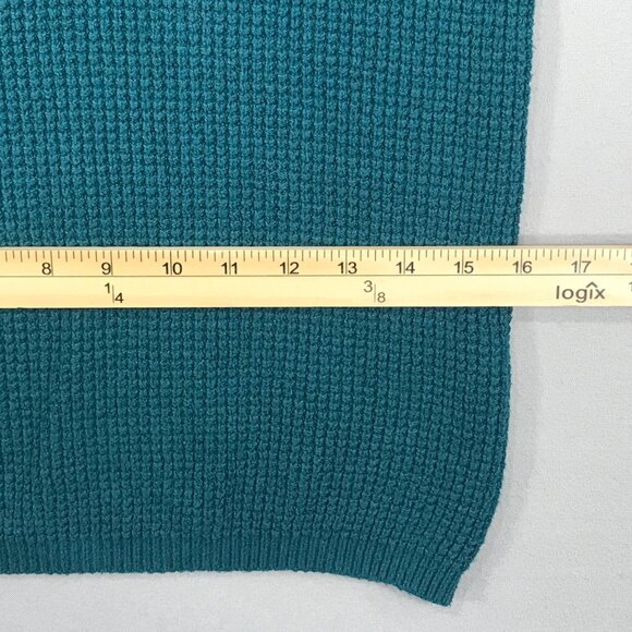 Hollister Sweater Women's Small Green Pullover Turtleneck Waffle Knit Keyhole - Picture 10 of 12